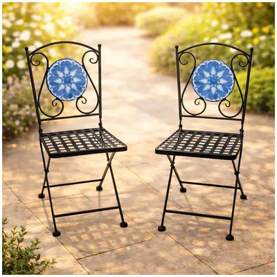 Produktbild von Gartenstühle 2 Stück Marocco Blau