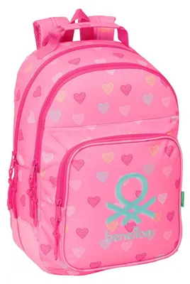 Productafbeelding van Safta Benetton rugzak, 20 liter, 32x42x15 cm, roze. Kinderrugzak, roze, one size