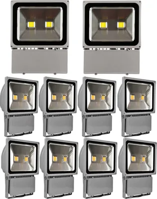 Produktbild von 10pcs 100W LED Fluter Außen Strahler Flutlicht,Greenmigo Kaltweiß Wasserdicht IP65 Super Helles Sicherheitsbeleuchtung für Garten,Hof,Lager,Platz,Plakatwand