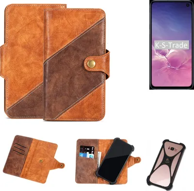 Produktbild von K-S-Trade Handyhülle Schutzhülle Bookstyle Case Wallet-Case kompatibel mit Samsung Galaxy S10 (DUOS) Cover Klapphülle Kantenschutz Smartphone
