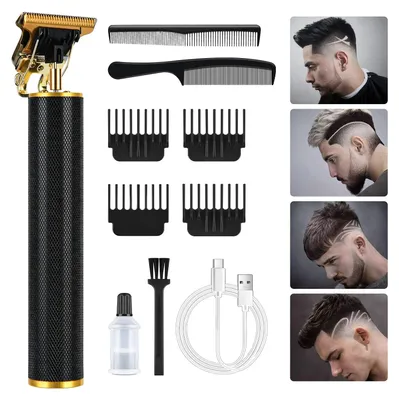 Image de Tondeuse barbe de précision - Sans fil - Or - 4 sabots de coupe