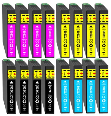 Produktbild von 16er Sparpack Druckerpatronen ersetzt Epson 502XL (502) für WF-2860 WF-2865 WF2880 XP-5100 XP-5105 XP-5150 XP-5155