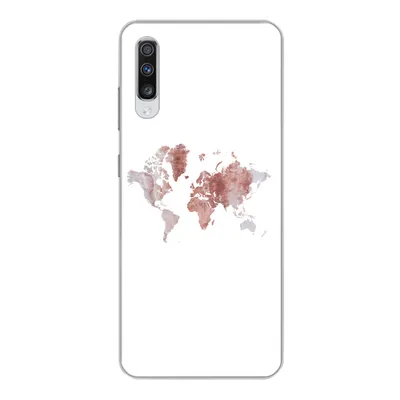 Produktbild von MuchoWow® Handyhülle Schutzhülle Hülle für Samsung Galaxy A70 Weltkarte - Rosa - Farbe Silikon Softcase Handy Hülle - Schutzhaube