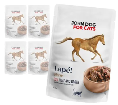Zdjęcie produktu dla John Dog For Cats Lapé 5x100g Monobiałkowa Mokra Karma Dla Kota Z Koniną