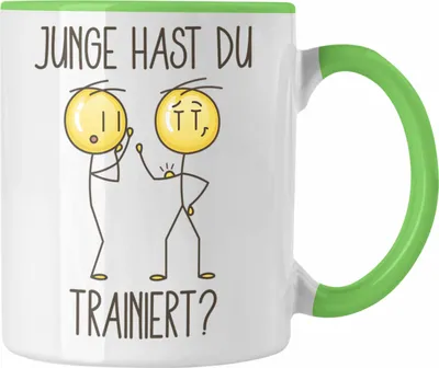 Produktbild von Trendation - Junge Hast Du Trainiert Tasse Lustige Pumper Gym Geschenkidee Kaffeetasse (Grün)