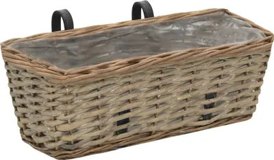 Produktbild von vidaXL Balkon-Blumentöpfe 2 Stk. Weide mit PE-Auskleidung 40 cm