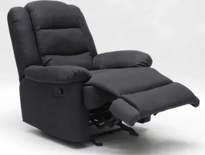 Produktbild von Klappbarer Schaukelsessel Relaxsessel mit Fußstütze Stoff Design Sofia - Schwarz