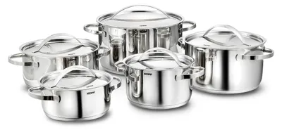 Produktbild von Kopf Topfset Stilo (Edelstahl, 10-teilig, inkl. 5 Deckel, Induktion)
