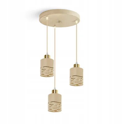 Produktbild von LUXOLAR - LED Pendelleuchte 3-flammig Creme/Gold E27 60W - Hängelampe für Wohnzimmer, Küchen - Modern, Japandi Design