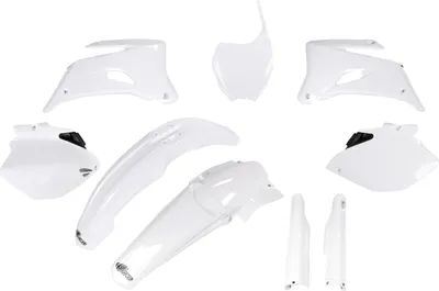 Obrázok produktu pre Sada krytov UFO PLAST, 9-dielna sada plastových krytov s ochranou vidlice pre Yamaha YZ F 250 / 450 cm³, rok výroby 2006 – 2007, farba: biela, OEM