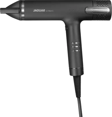 Produktbild von Jaguar Tributo Haartrockner Schwarz, Hochgeschwindigkeits-BLDC-Motor 110.000 U/min, 3 Gebläse, 4 Temperaturstufen, 2,8m Kabellänge, 320g