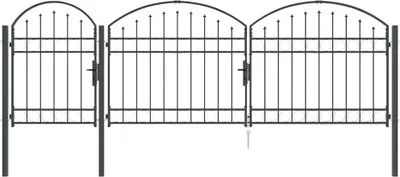Obrázok produktu pre vidaXL Záhradná brána s oblúkovým vrchom, Assen, sivá, 4 x 1,25 m, oceľ