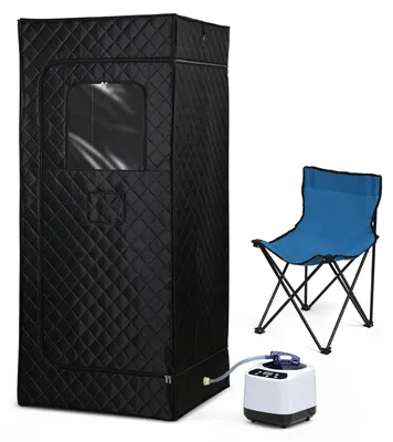 Obrázok produktu pre Ikodm mobilná parná sauna, 1200 W, s 3-litrovým generátorom pary, diaľkovým ovládaním a sklopným sedadlom