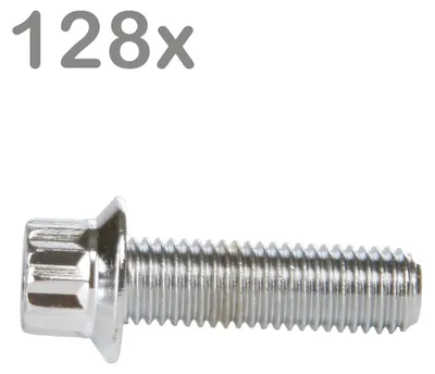 Imagen del producto de 128 tornillos para llantas M7x24, acero cromado, para llantas BBS, Rial, Schmidt, O.Z., Dynatech, Carline