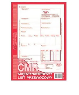 Zdjęcie produktu dla CMR Międzynarodowy list przewozowy, 80 kartek