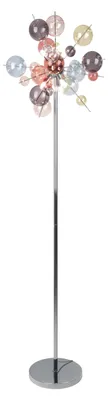 Image de Lampe sur pied - Lampe sur pied "EXPLOSION", couleurs pastel, hauteur : 169 cm, lampe de style moderne, en métal et en verre, multicolore, hauteur 169 cm, diamètre 51 cm, culot G9, interrupteur à pression