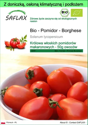 Zdjęcie produktu dla SAFLAX - Garden to go - Bio - Pomidor - Borghese - 10 Nasiona - Z doniczką, pokrywą klimatyczną i podłożem do uprawy - Solanum lycopersicum
