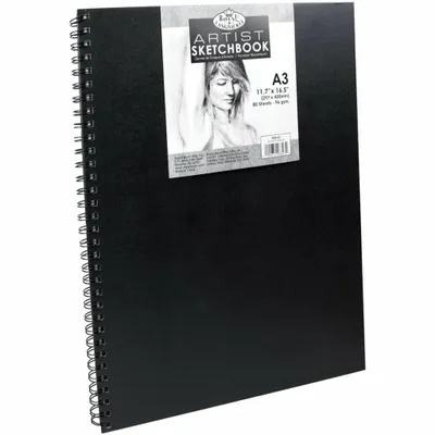 Productafbeelding van Royal & Langnickel spiraalgebonden schetsboek, 11.6" x 16.5", 110 g/m², 80 bladzijden
