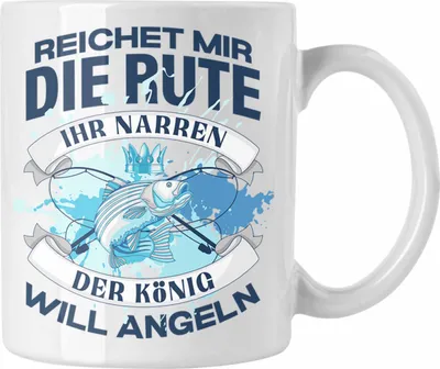 Produktbild von Trendation - Angler Tasse Geschenk Männer Spruch Lustig für Fischer Geschenkidee Angeln Becher (Weiß)