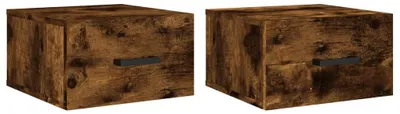 Obrázek produktu pro vidaXL Nástěnné noční stolky 2 ks. Kouřový dub 35x35x20 cm