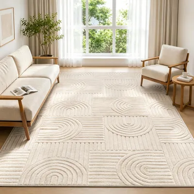 Zdjęcie produktu dla Dywan, który można prać, antypoślizgowy, o wymiarach 160 x 230 cm, o niskim włosiu, idealny do salonu
