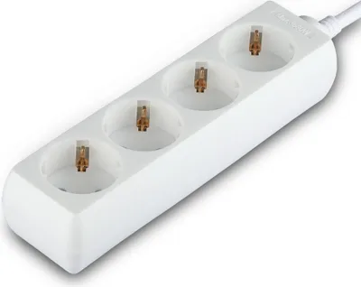 Image de V-TAC Adaptateurs & Prises - 4 voies - Prise d'extension - IP20 - Blanc - 1.5m Wire