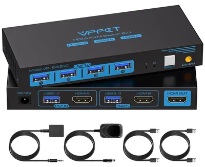 Produktbild von USB 3.0 HDMI KVM-Switch: 2 Computer, 1 Monitor, 4K bei 60 Hz