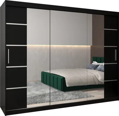 Produktbild von Kleiderschrank, Schiebetürenschrank Schlafzimmer, Schrank mit Spiegel VERONA 4 250 cm