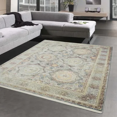 Immagine prodotto di Tappeto moderno orientale vintage dai toni gialli colorati dimensioni - 120x170 cm