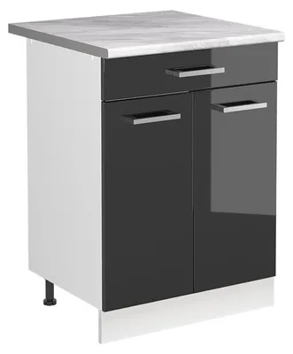 Immagine prodotto di Mobile lavello cucina Vicco R-Line Antracite lucido/Bianco 60 cm piano di lavoro Marmo, Model 72986