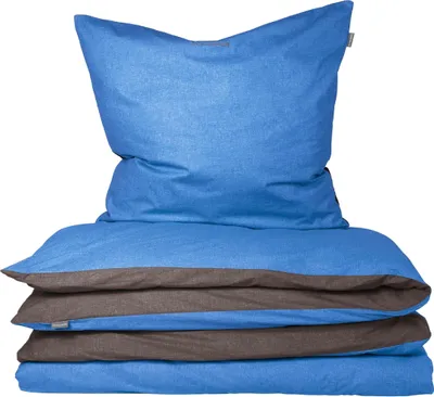 Produktbild von SCHIESSER Bettwäscheset Doubleface | Renforcé | 2-teilig | Zweifarbig | 100 % Baumwolle | ®  Green  | YKK Reißverschluss  | 155x220cm + 80x80cm | Blau-Dunkelgrau