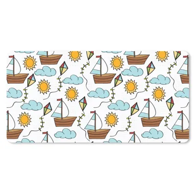 Produktbild von MuchoWow® Mauspad Mousepad Drachen - Sommer - Boot - Muster 60x30 cm - Mousepads - Maus Mat - Pad - Mausunterlage - Nachhaltig