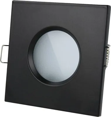 Obrázok produktu pre LED Line IP65 Stropné svietidlo Zápustný rám 73Ø Vodotesné zapustené bodové svetlo Bodové hranaté čierne z hliníka s päticou GU10 5W žiarovka studená biela