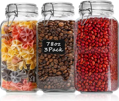 Produktbild von 3er-Set Vorratsglas Eckig 2,3L mit Drahtbügelverschluss