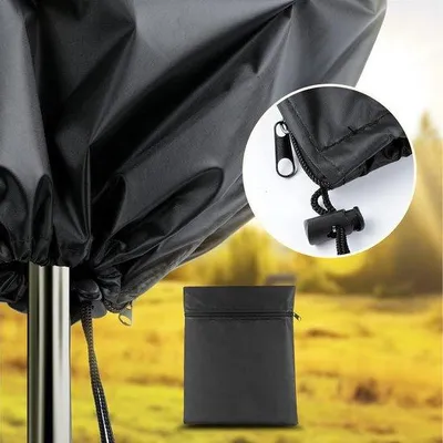 Productafbeelding van Beschermhoes voor parasol - met stang - geschikt voor grote zweefparasols - voor 2 tot 4 meter - rond en vierkant - gemaakt van 210D Oxford - waterbestendig