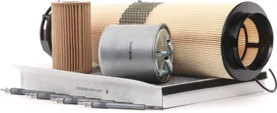 Produktbild von RIDEX Inspektionspaket Filterset passend für MERCEDES-BENZ E-Klasse Limousine (W211) E-Klasse T-modell (S211) C-Klasse Sportcoupe (CL203)
