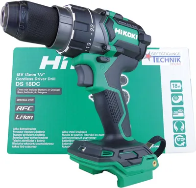 Produktbild von HIKOKI Hitachi 18,0 Volt Akku Bohrschrauber DS18DC DS18DBL2 Basic ohne Akku 136 Nm