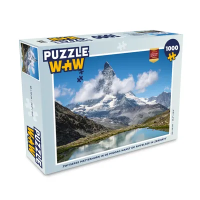Obrázok produktu pre MuchoWow® Puzzle 1000 ks Švajčiarsky Matterhorn popoludní pri jazere Riffelsee v Zermatte