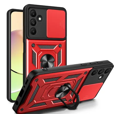 Produktbild von Outdoor Panzer Hülle für Samsung Galaxy A15 mit Kameraschutz Ringhalter Bumper  Rot