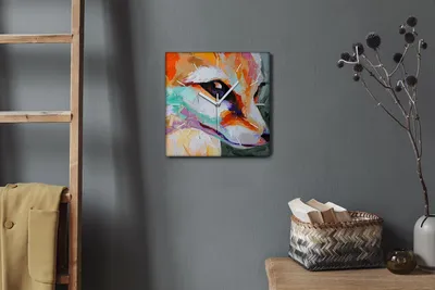 Produktbild von Coloray Hodiny Unikátní 30x30 cm  Tiché hodiny Pro obývací pokoj a kuchyň Nástěnné hodiny Plátno Bílé ručičky hodin - Úroveň listopadu