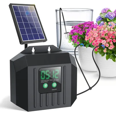 Solar-Bewässerungsset 3,5 W, 15 m, Timer, für 15–20 Töpfe