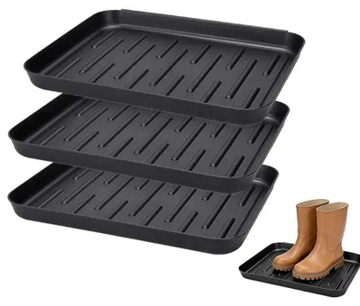 3er-Set Schuh-Abtropfschale, klein, 35x27x2,5 cm, stapelbar