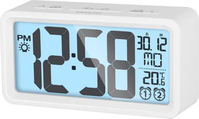 Produktbild von SENCOR SDC 2800 W - Digitálne hodiny s budíkom a teplomerom, funkcia nočného svetla, duálny alarm, vnútorná teplota