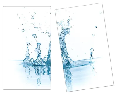 Produktbild von Spritzschutz Herdabdeckplatte Schneidebrett aus Glas Wassersplash 2-Teilig (60x52cm)