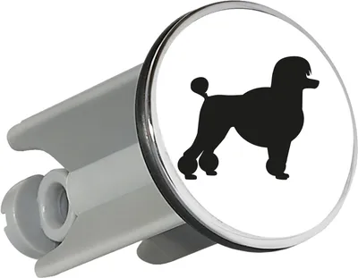 Produktbild von Huuraa Waschbeckenstöpsel Pudel Silhouette 4cm höhenverstellbar Abflussstopfen Geschenkidee
