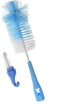 Image de Brosse à nettoyer les bouteilles bleue Akuku