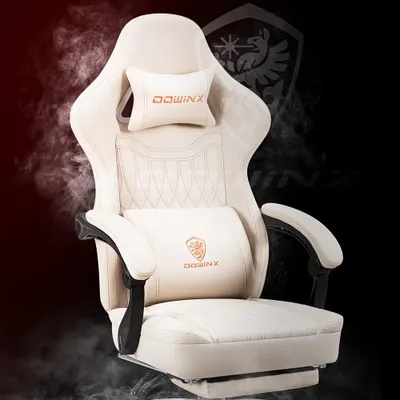 Image de Siège de jeu – Fauteuil de jeu – Chaise de bureau – Beige – Ergonomique – Avec fonction inclinable