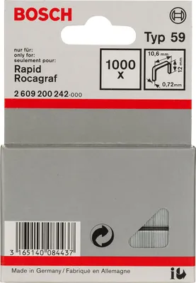 Immagine prodotto di Bosch 1000 graffette tacker 12/10,6 mm tipo59
