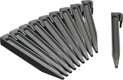 Immagine prodotto di Bordure da giardino Piquets, polipropilene grigio, altezza 19,5 cm, confezione da 10 pezzi