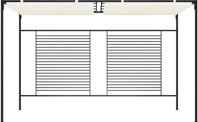 Produktbild von vidaXL Pavillon mit Ausziehbarem Dach 3x4x2,3 m Cremeweiß 180 g/m²
